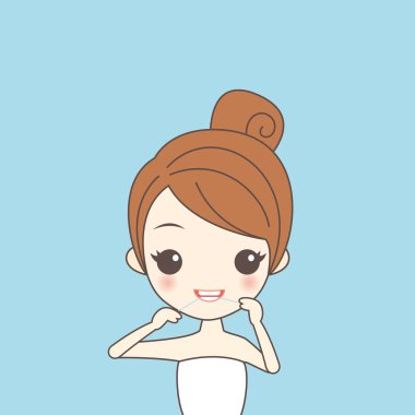 kız temiz diş ipi tarafından