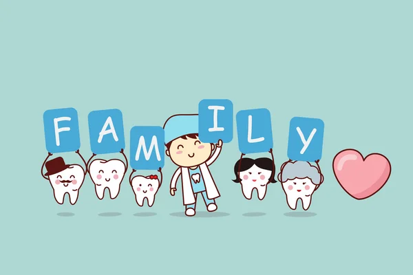 Zub s rodinou drží billboardy — Stockový vektor