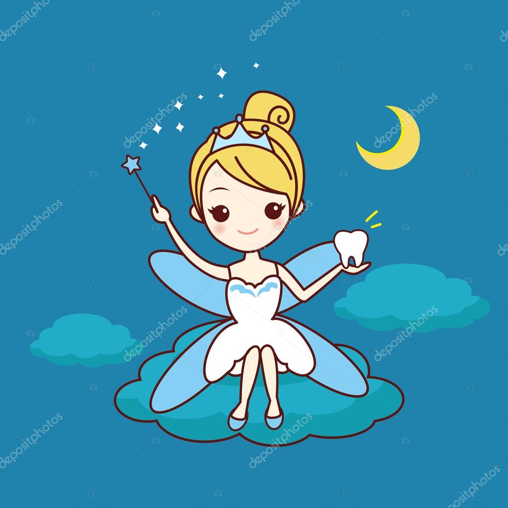 Cartoon tooth with tooth fairy Stock Vector Image by ©etoileark #107535528