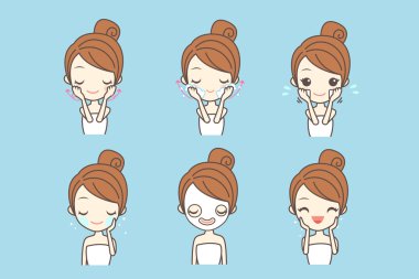 çizgi film kız yüzünü bakım