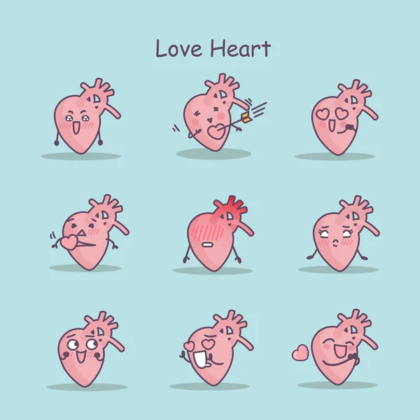Love karikatúra szív szett — Stock Vector