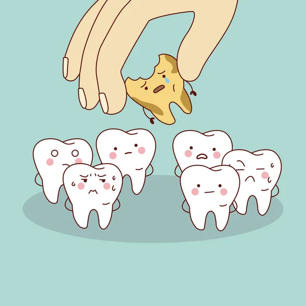 Cartoon decay tooth — Stock Vector