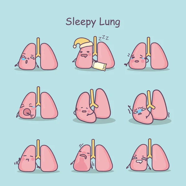 Sömnig cartoon lung set — Stock vektor