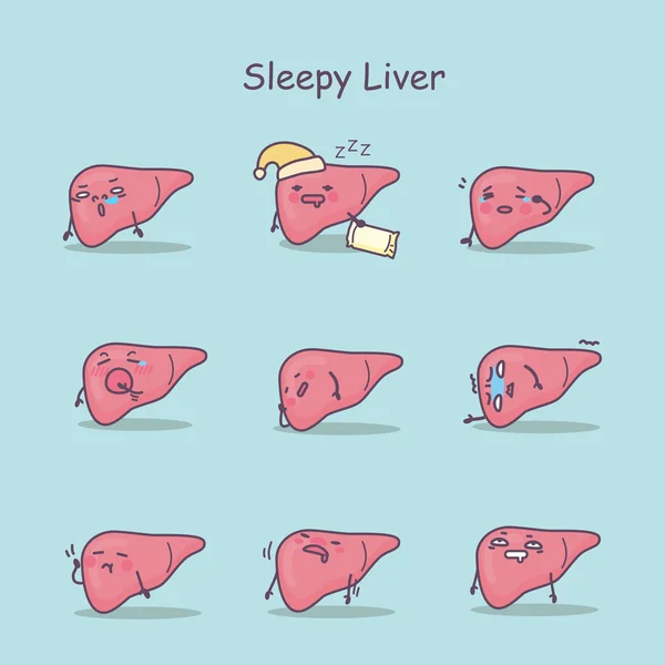 Sleepy cartoon lever instellen — Stockvector