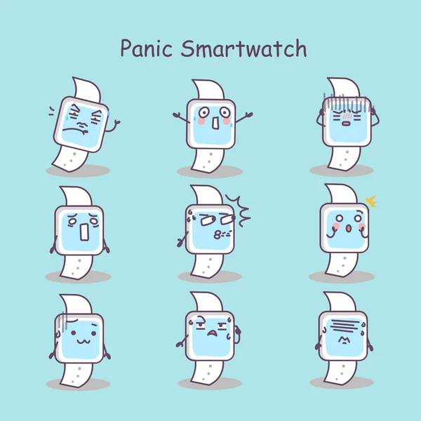 Panik cartoon smart Watch-klocka — Stock vektor