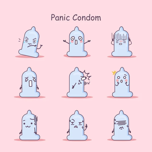 Панический мультяшный презерватив — стоковый вектор