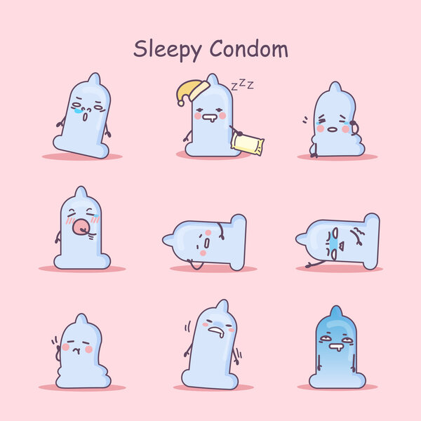 Sleepy cartoon Condom