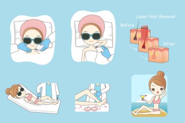 laser hair removal epilation treatment clipart
