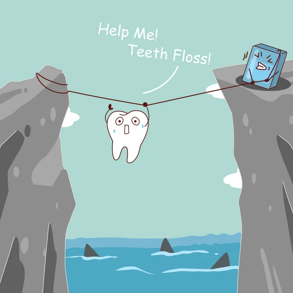 Diş ipi diş kaydetme — Stok Vektör