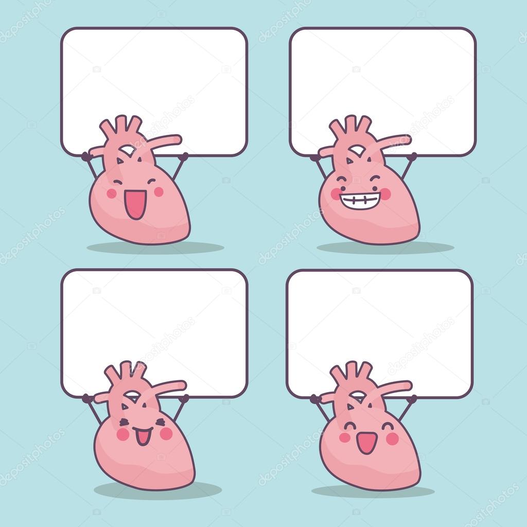 cartoon heart with blank billboard