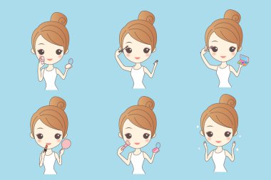 Çizgi film kadın makyaj