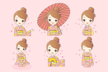 aşınma kimono Japon kız