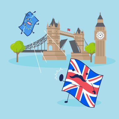 AB bayrağı ve İngiliz bayrağı