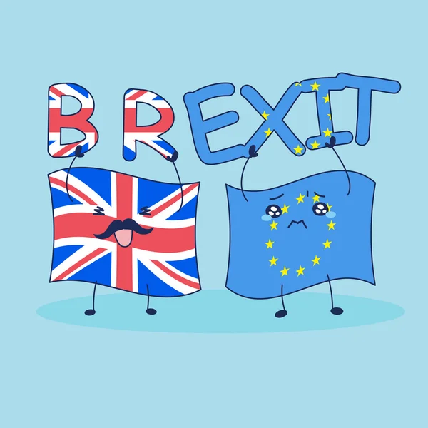 Brittiska flaggan brexit Eu-flagga — Stock vektor