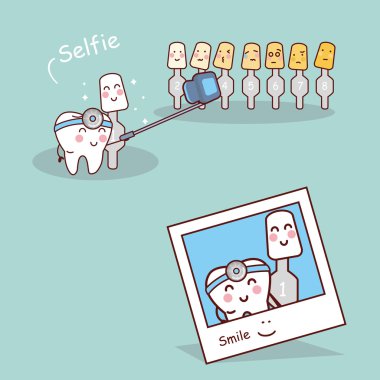 Mutlu karikatür diş ve diş hekimi 