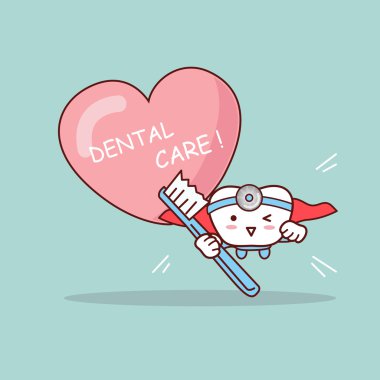 Mutlu karikatür diş ve diş hekimi 