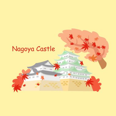 Japonya nagoya Kalesi ve akçaağaç 