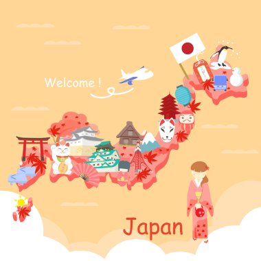 sevimli çizgi Japonya öğesi