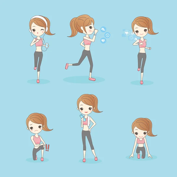 Belleza deporte mujer está corriendo — Vector de stock