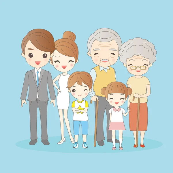 Familia de dibujos animados está oliendo feliz — Vector de stock