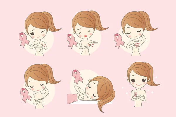 Mujer concepto de cáncer de mama — Vector de stock