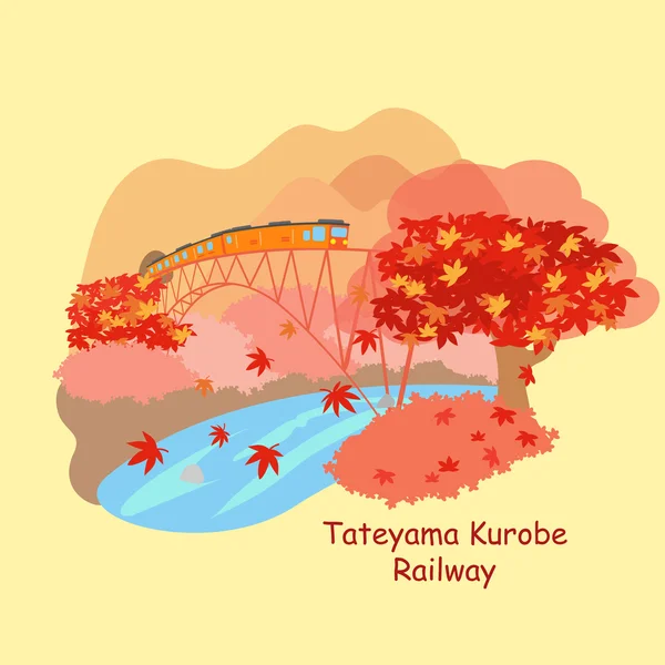 Giappone tateyama kurobe ferrovia — Vettoriale Stock