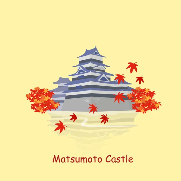 Desene animate japonia matsumoto castel — Vector de stoc