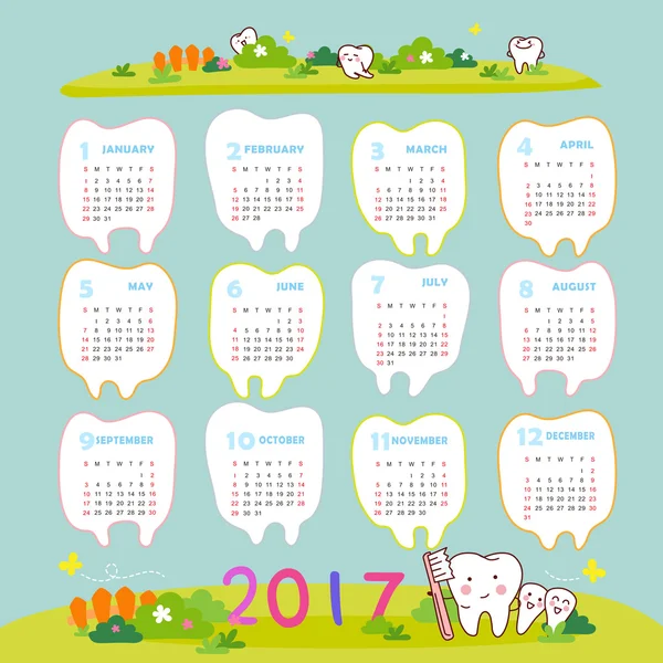 牙齿快乐新的一年 — 图库矢量图片