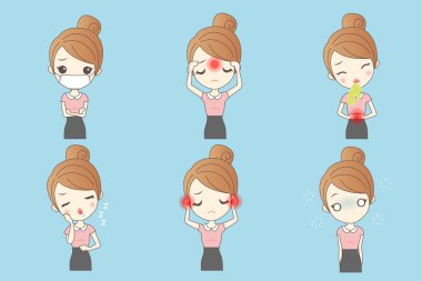 çizgi film kadın hasta vardır