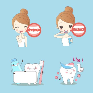 diş fırçası ile çizgi film woamn