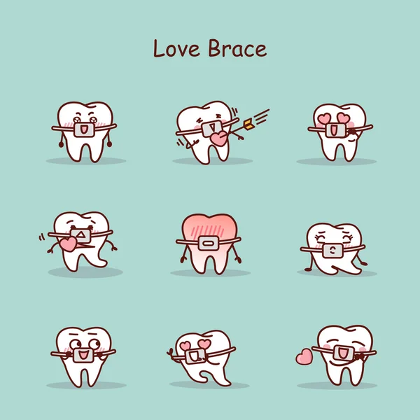 Cinta de desgaste dos dentes desenhos animados —  Vetores de Stock