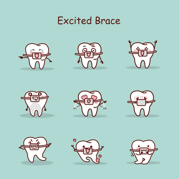 Corsé de desgaste de dientes de dibujos animados — Vector de stock