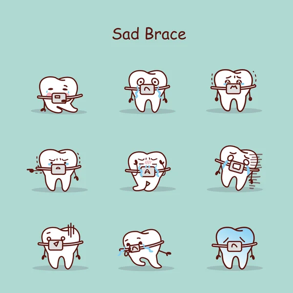 Cinta de desgaste dos dentes desenhos animados —  Vetores de Stock