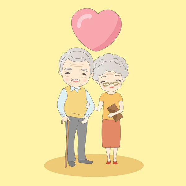 Viejo pareja sonrisa a usted — Vector de stock