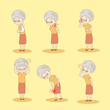 yaşlı kadın farklı sorunu var
