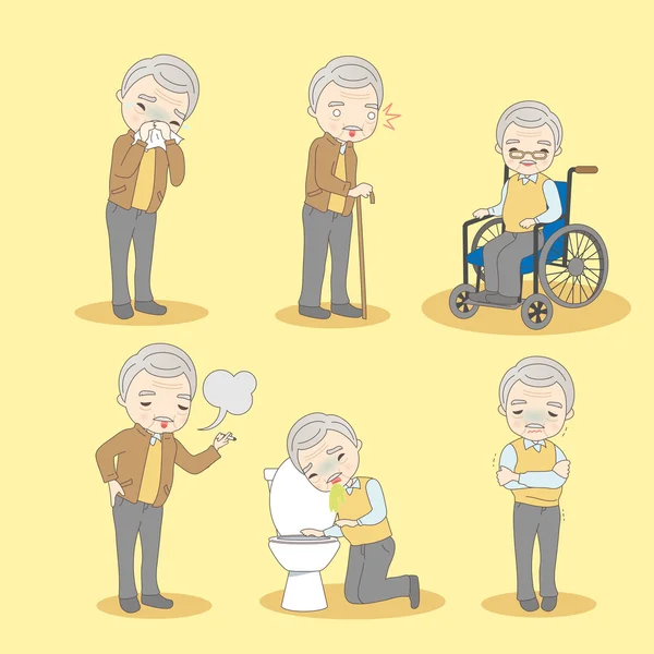 Hombre viejo tiene un problema diferente — Vector de stock