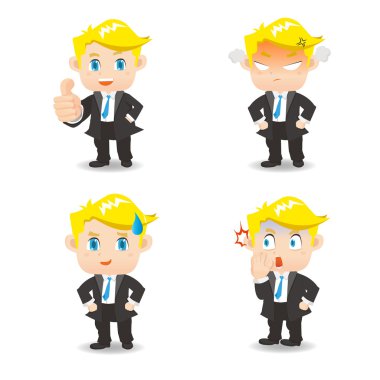 İşadamı yüz ifadeleri