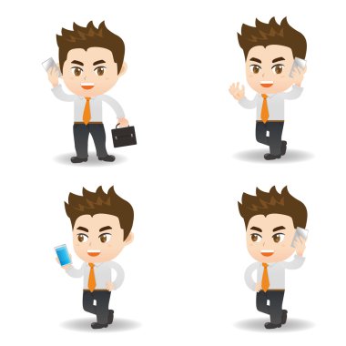 çizgi film işadamı kullanmak akıllı telefon