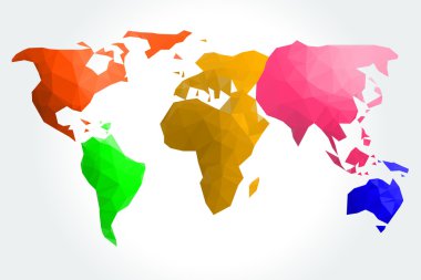 Düşük Poli Dünya Haritası