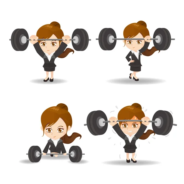 Business woman styrketräning — Stock vektor