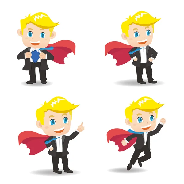 Biznes człowiek działa jak superman — Wektor stockowy