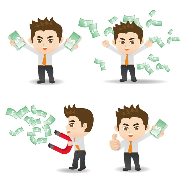 Businessman show finance money — Stock Vector