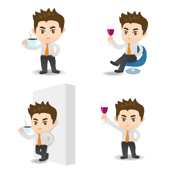 Illustration de dessin animé Businessman boisson — Image vectorielle