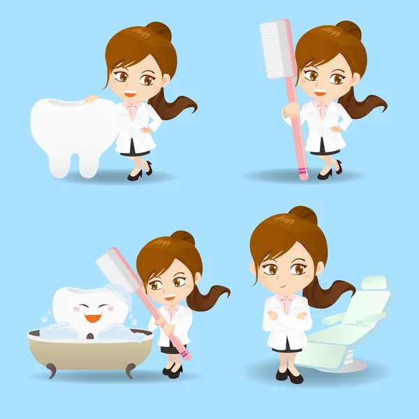 çizgi film doktor diş hekimi kadın