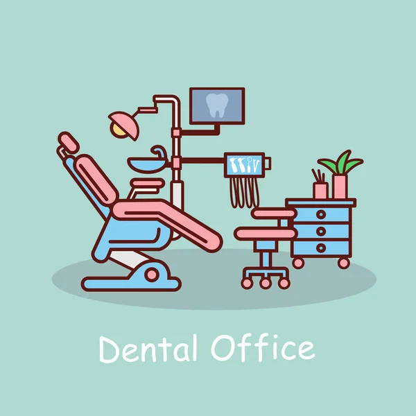 Мультфільм стоматологічний кабінет — стоковий вектор