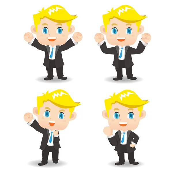 Illustrazione dei cartoni animati Successo Uomo d'affari — Vettoriale Stock