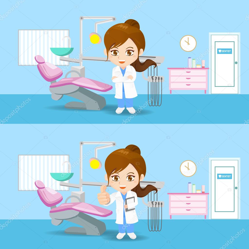 cartoon doctor dentist woman