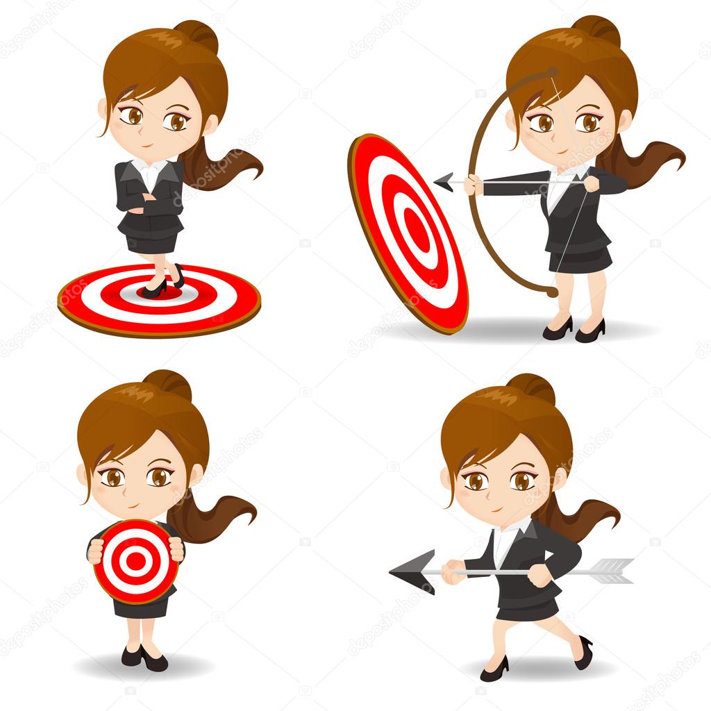 Business woman archery target