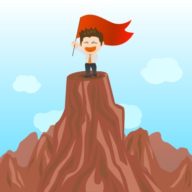 çizgi film illüstrasyon iş adamı zafer