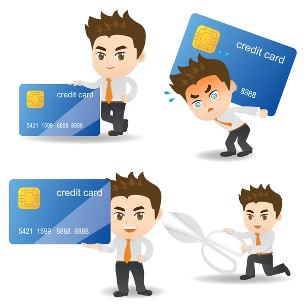 Empresario con tarjeta de crédito — Vector de stock